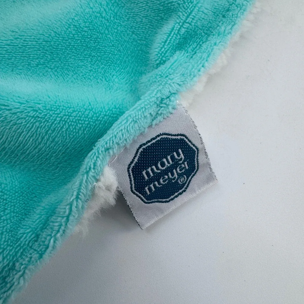 Mary Meyer Llama Lovey Kids Blue White Embroidered Security Blanket Knotted‎